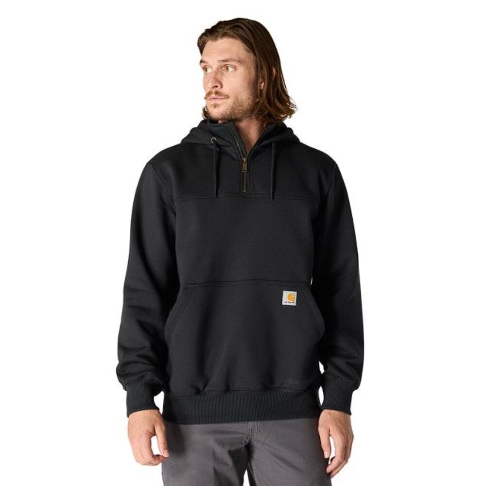 Carhartt Black Hooded Half-Zip Work Sweatshirt